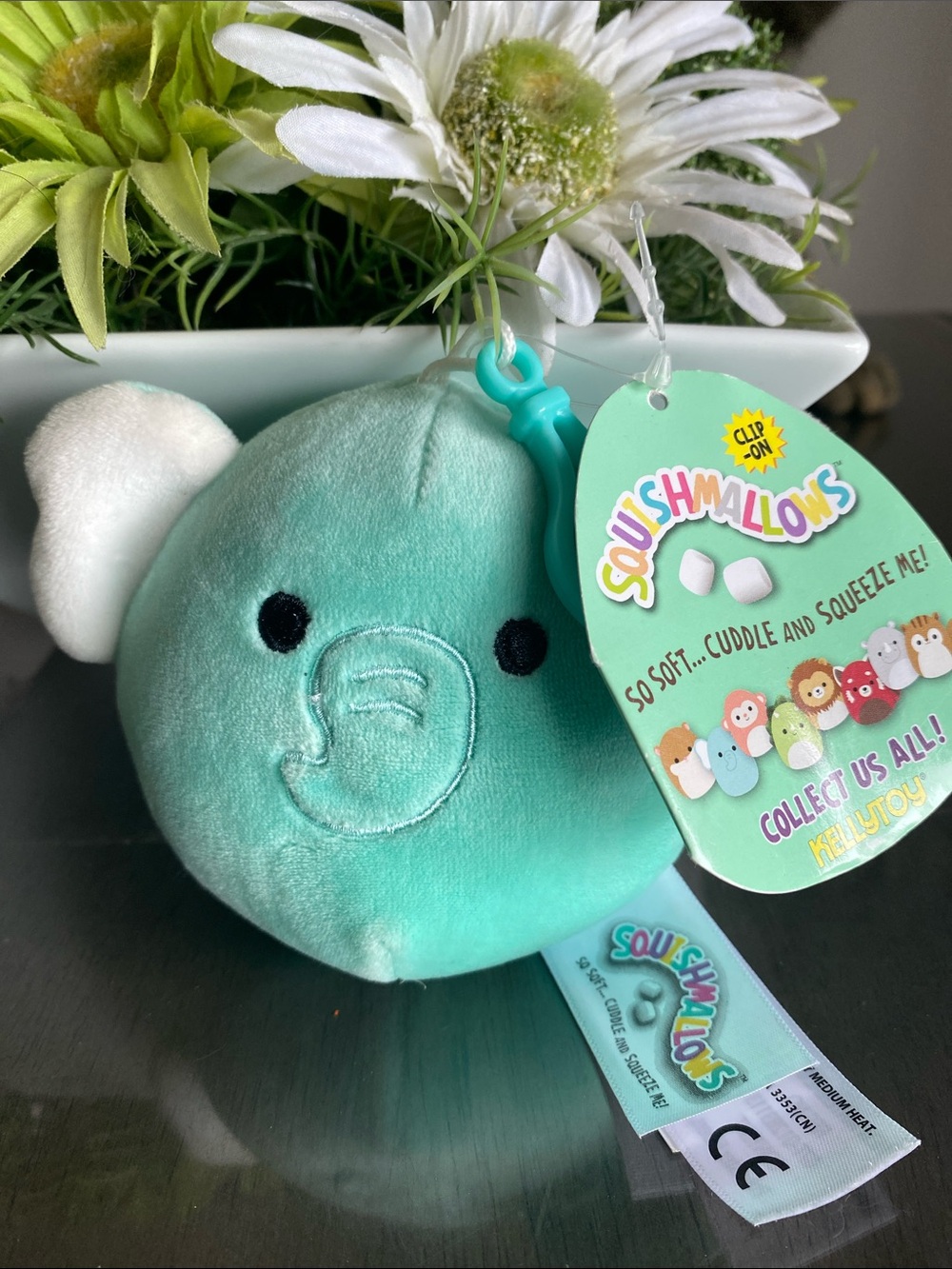 New🌈 Clip Squishmallow Diego the Teal Elephant plush animal